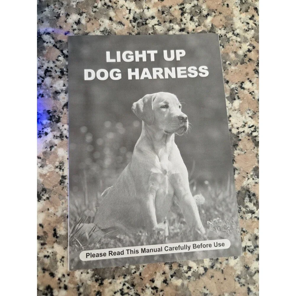 Feycig LED Light Up Dog Harness, Fluorescent Blue, Small, USB Rechargeable